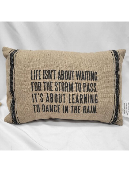 Other - Life Isnt About Waiting Quote Burlap Accent Pillow 15"×10" Decorative Throw Cush